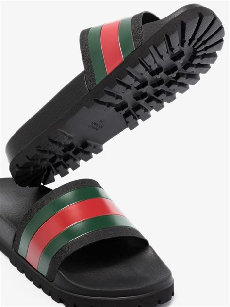 gucci pursuit web slides|size 14 Gucci slides.